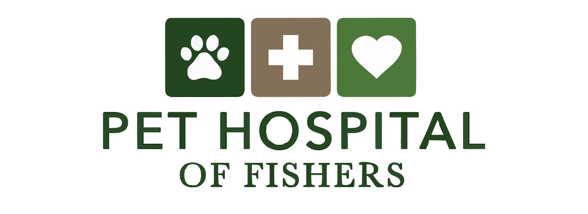 logo for pet hospital of fishers in color